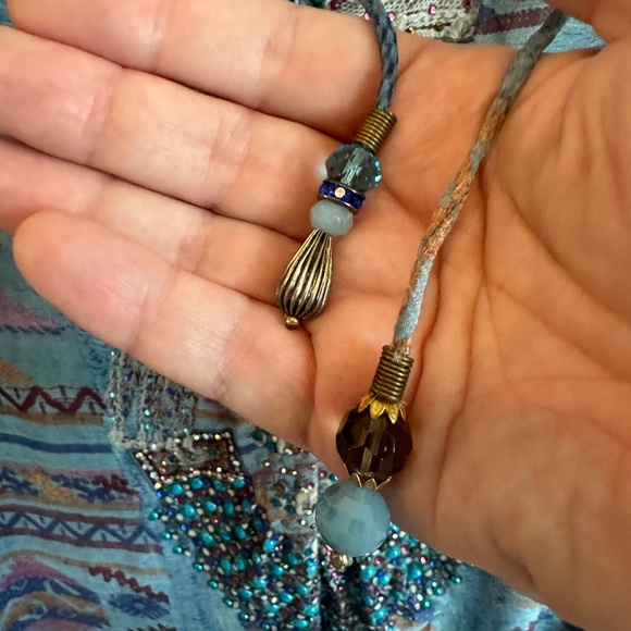 Camilla Franks Stitch of the Condor Blue Silk Lace up Mini Kaftan - Picture 7 of 7